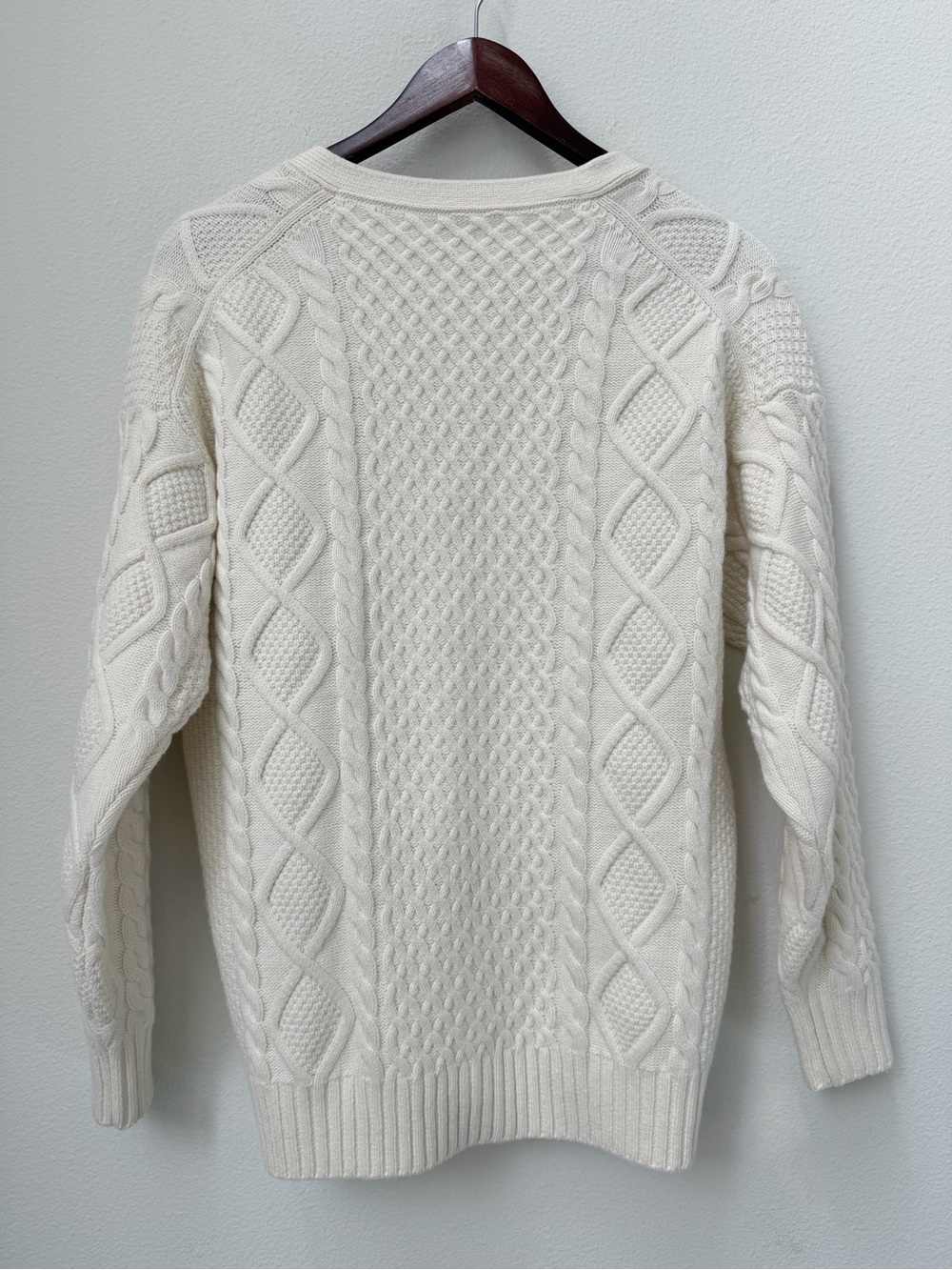 Sunday Best Aritzia Lamora Cable Knit Wool Cardigan in Whisper White Size 2XS - Picture 5 of 14